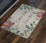 Customizable Artistic Minimalist Bible Verse Doormat With Your Signature (Design: Rectangle Garland 3)