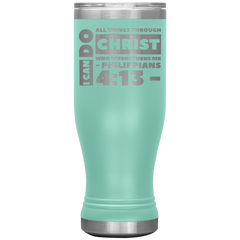 Bible Verses Boho 20oz Stainless Steel Vacuum Insulated Tumbler - Philippians 4:13 Design 19