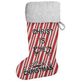 Fluffy Sherpa Lined Christmas Stocking - Christ Is The Light Of Christmas (Design: Candy)