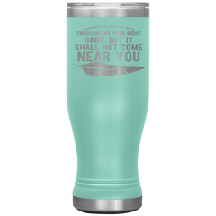 Bible Verses Boho 20oz Stainless Steel Vacuum Insulated Tumbler - Psalm 91:7 Design 4