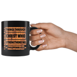 Bible Verses Black Mugs - Philippians 4:13 (Design 1) - Meditate Healing Christian Store