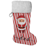 Personalised Name Fluffy Sherpa Lined Christmas Stocking - Santa (Design: Candy)