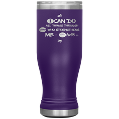 Bible Verses Boho 20oz Stainless Steel Vacuum Insulated Tumbler - Philippians 4:13 Design 17