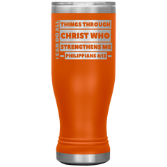 Bible Verses Boho 20oz Stainless Steel Vacuum Insulated Tumbler - Philippians 4:13 Design 1