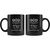 Typography Dishwasher Safe Black Mugs - Believe In Him For Everlasting Life ~John 3:16~