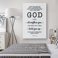 Minimalist Typography Framed Canvas - Fear Not For I Am With You ~Isaiah 41:10~
