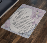 Bible Verses Anti-Slip Protective Doormat Prayer for Protection ~Psalm 91:1-8~ (Design: Flower Frame 3)