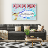Hope Inspiring Nursery & Kids Bedroom Framed Canvas Wall Art - God Is With Me Always ~Matthew 28:20~ (Design: Giraffe 2)