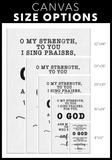 Minimalist Typography Framed Canvas - God Is My Defense, My God Of Mercy ~Psalm 59:17~
