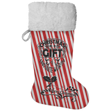 Fluffy Sherpa Lined Christmas Stocking - Christmas Is A Gift Of Infinite Worth (Design: Candy)