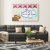 Hope Inspiring Nursery & Kids Bedroom Framed Canvas Wall Art - I Am A Child Of God ~John 1:12~ (Design: Monkey)