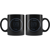 Bible Verses Black Mugs - 2 Corinthians 5:7 (Design 18) - Meditate Healing Christian Store