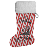 Fluffy Sherpa Lined Christmas Stocking - Christmas Cheer (Design: Candy)