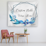 Customizable Artistic Minimalist Bible Verse Tapestry With Your Signature (Design: Square Garland 11)