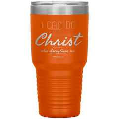 Bible Verses 30oz Stainless Steel Vacuum Insulated Tumbler - Philippians 4:13 Design 7