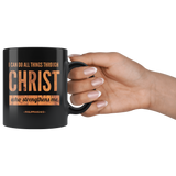 Bible Verses Black Mugs - Philippians 4:13 (Design 3) - Meditate Healing Christian Store