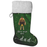 Personalised Name Fluffy Sherpa Lined Christmas Stocking - Wiseman 1 (Design: Green)