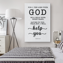 Minimalist Typography Framed Canvas - Fear Not, I Will Help You ~Isaiah 41:13~