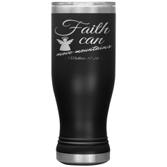 Bible Verses Boho 20oz Stainless Steel Vacuum Insulated Tumbler - Matthew 17:20 Design 17