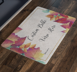 Customizable Artistic Minimalist Bible Verse Doormat With Your Signature (Design: Rectangle Garland 6)