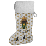 Personalised Name Fluffy Sherpa Lined Christmas Stocking - Wiseman 1 (Design: Gold Star)