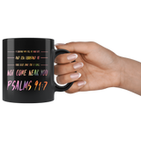 Bible Verses Dishwasher Safe Black Mugs - Psalm 91:7 Design 6