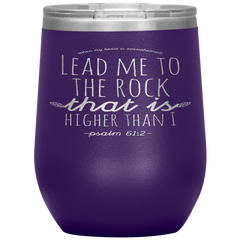 Bible Verses Stainless Steel Vacuum Insulated Wine Tumbler - Psalm 61:2 Design 7