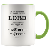 Typography Dishwasher Safe Accent Mugs - The Lord Is My Saviour ~Psalm 118:5~