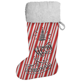 Fluffy Sherpa Lined Christmas Stocking - Merry Christmas (Design: Candy)