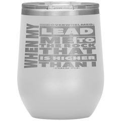 Bible Verses Stainless Steel Vacuum Insulated Wine Tumbler - Psalm 61:2 Design 20