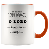 Typography Dishwasher Safe Accent Mugs - Lord Make Me Dwell In Safety ~Psalm 4:8~