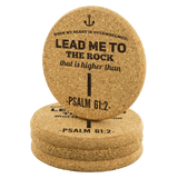 Bible Verses Cork Coasters - Psalm 61:2 (Design 1) - Meditate Healing Christian Store