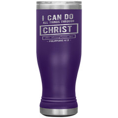 Bible Verses Boho 20oz Stainless Steel Vacuum Insulated Tumbler - Philippians 4:13 Design 6