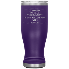 Bible Verses Boho 20oz Stainless Steel Vacuum Insulated Tumbler - Psalm 91:7 Design 2