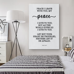 Minimalist Typography Framed Canvas - Let Not Your Heart Be Troubled ~John 14:27~