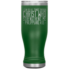 Bible Verses Boho 20oz Stainless Steel Vacuum Insulated Tumbler - Philippians 4:13 Design 11
