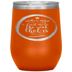 Bible Verses Stainless Steel Vacuum Insulated Wine Tumbler - Psalm 61:2 Design 15