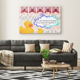 Hope Inspiring Nursery & Kids Bedroom Framed Canvas Wall Art - Christ Strengthens Me ~Philippians 4:13~ (Design: Duck)
