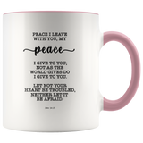 Typography Dishwasher Safe Accent Mugs - Let Not Your Heart Be Troubled ~John 14:27~