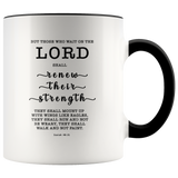 Typography Dishwasher Safe Accent Mugs - The Lord Renew My Strength ~Isaiah 40:31~