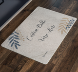 Customizable Artistic Minimalist Bible Verse Doormat With Your Signature (Design: Rectangle Garland 4)