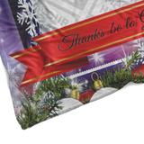 Personalized Christmas Super Comfort Fleece Blanket - Thanks Be To God For His Indescribable Gift ~2 Corinthians 9:15~ (Design: Window 1)