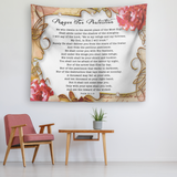 Bible Verses Vivid Print Versatile Tapestry - Prayer for Protection ~Psalm 91:1-8~ (Design: Flower Frame 2)