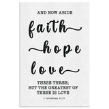 Minimalist Typography Framed Canvas - Faith Hope Love ~1 Corinthians 13:13~