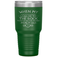 Bible Verses 30oz Stainless Steel Vacuum Insulated Tumbler - Psalm 61:2 Design 17