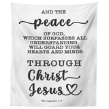 Minimalist Typography Tapestry - Guard Your Heart Through Christ Jesus ~Philippians 4:7~