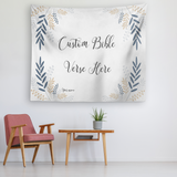 Customizable Artistic Minimalist Bible Verse Tapestry With Your Signature (Design: Rectangle Garland 5)