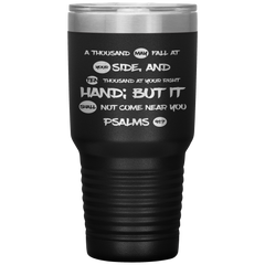 Bible Verses 30oz Stainless Steel Vacuum Insulated Tumbler - Psalm 91:7 Design 9